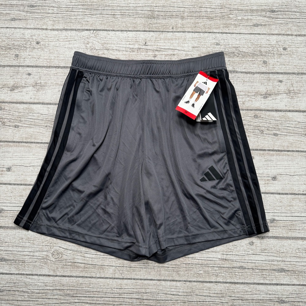 NEW Adidas Shorts Men's Medium Gray Black Athletic Running Basketball 7" Inseam